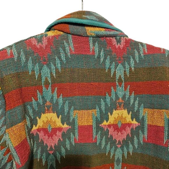 BEDFORD FAIR Boho Aztec Southwestern Tribal Tapestry Blazer Jacket - Size MP - Picture 4 of 8